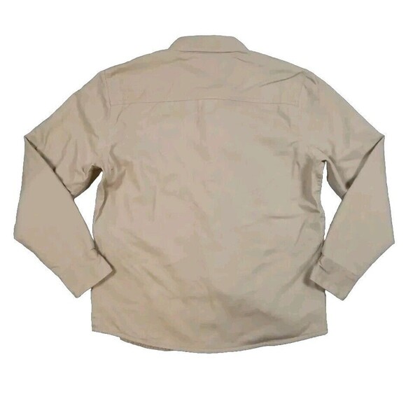 Woolrich Men's M Flannel Lined Shirt Jacket Signature Green Label Beige Shacket - Picture 4 of 13